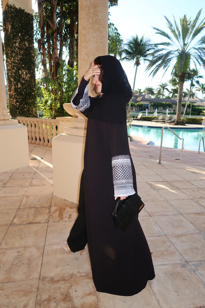 Hurriya Open Abaya - Black